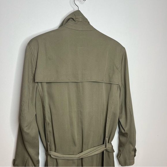 All Saints Men's 40 Large Siren Mac Twill Trench Coat Sage Green - Picture 8 of 16